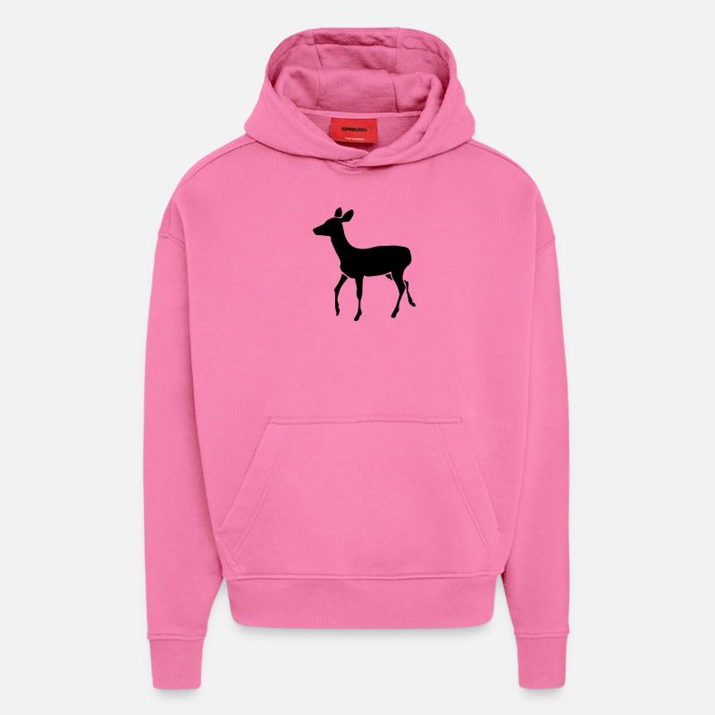 Biche - Sweat à capuche bio épais oversize fabriqué en UE - AURA PINK