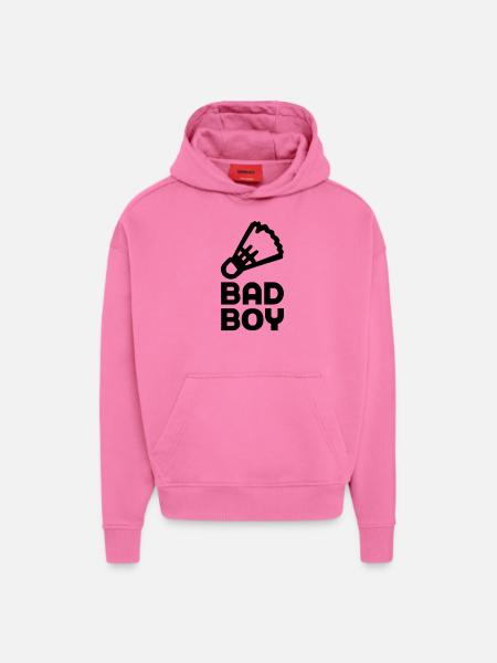 bad boy - Sweat à capuche bio épais oversize fabriqué en UE - AURA PINK