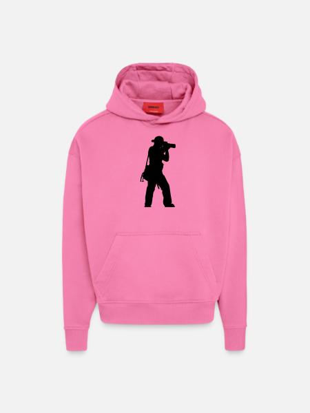 photographer - Sweat à capuche bio épais oversize fabriqué en UE - AURA PINK