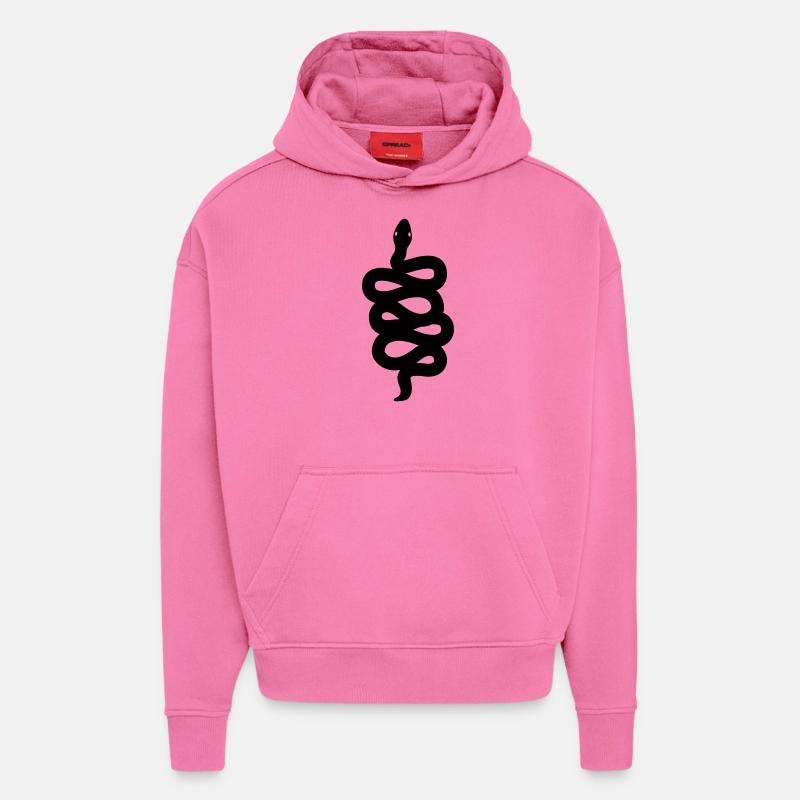 Serpiente - Sweat à capuche bio épais oversize fabriqué en UE - AURA PINK