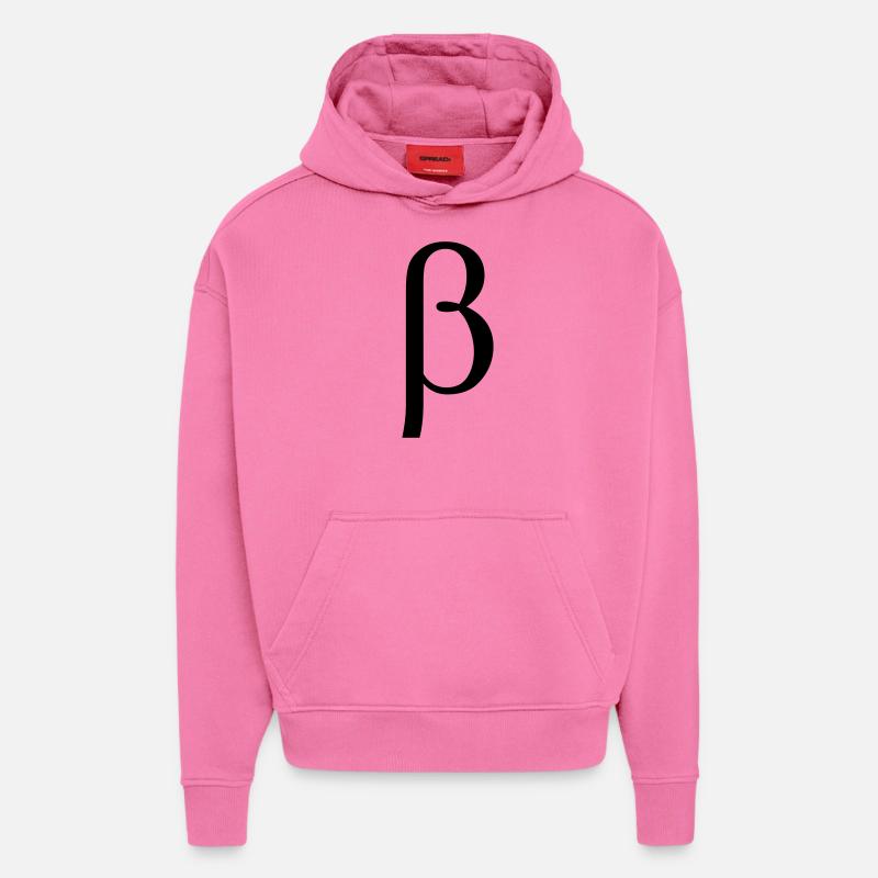 beta græske bogstav - Heavyweight oversized organic hoodie made in EU - AURA PINK