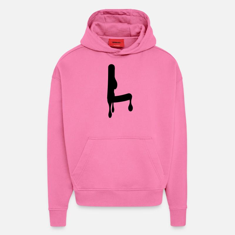 l_comic_graffiti - Sweat à capuche bio épais oversize fabriqué en UE - AURA PINK