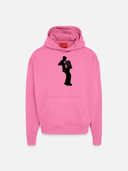 accordeon - Sweat à capuche bio épais oversize fabriqué en UE - AURA PINK