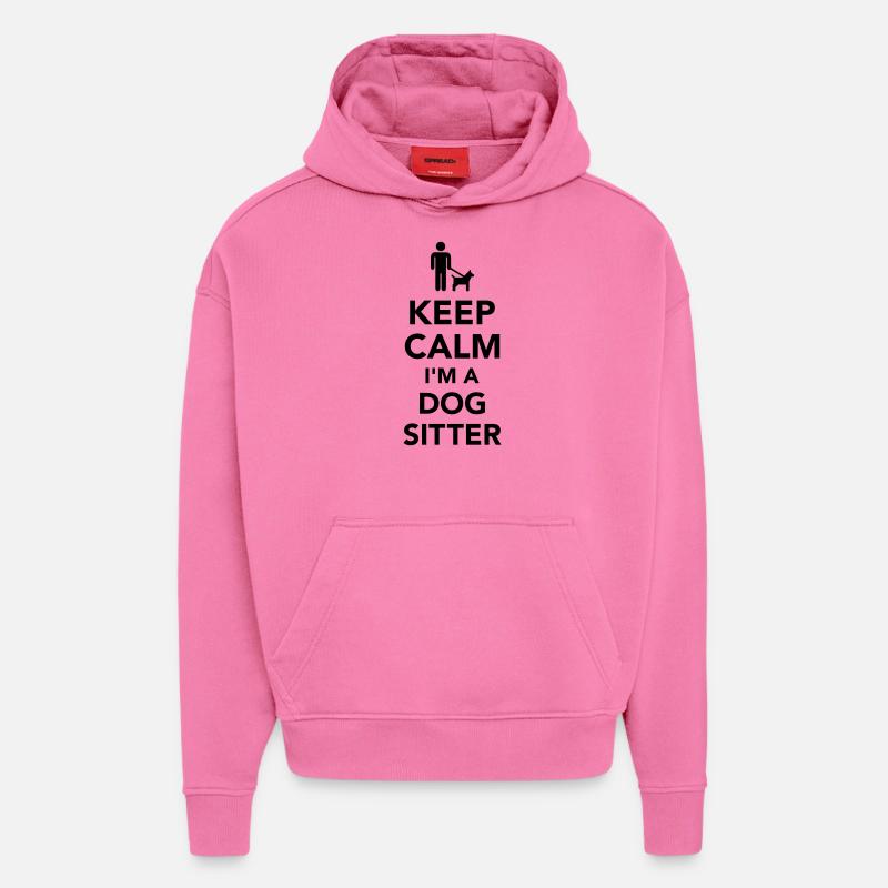 Dog sitter - Sweat à capuche bio épais oversize fabriqué en UE - AURA PINK