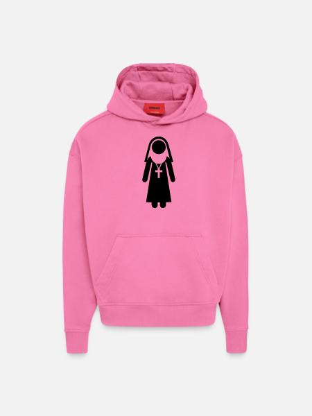 Religieuse - Sweat à capuche bio épais oversize fabriqué en UE - AURA PINK
