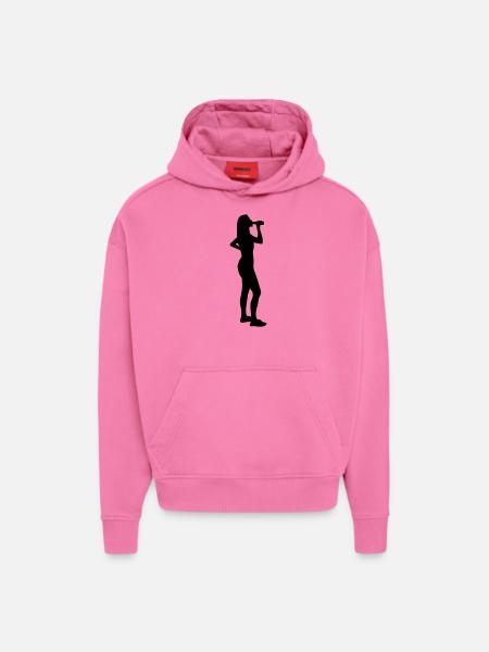 drinking girl bottle - Hoodie- made by SPREAD  - AURA PINK