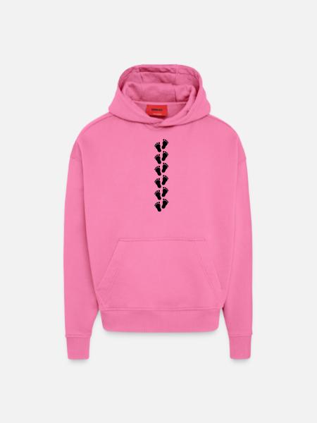 footsteps_baby_design_c1 - Sweat à capuche bio épais oversize fabriqué en UE - AURA PINK
