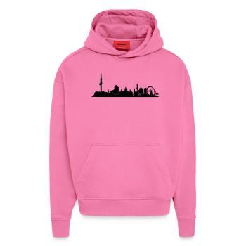 Hannover // Skyline // Silhouette // Skylineshirt - Hoodie- made by SPREAD  - AURA PINK - Vorne - Dylan (187cm)