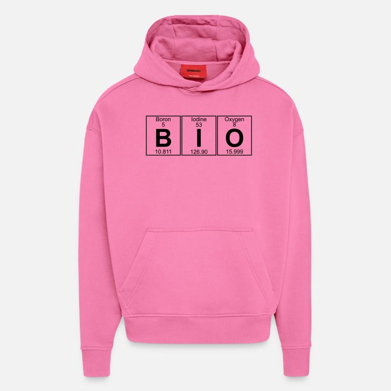 BIO (bio) - complet - Sweat à capuche bio épais oversize fabriqué en UE - AURA PINK