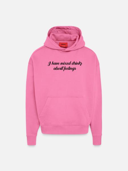 mixed drinks text - Hoodie- made by SPREAD  - AURA PINK