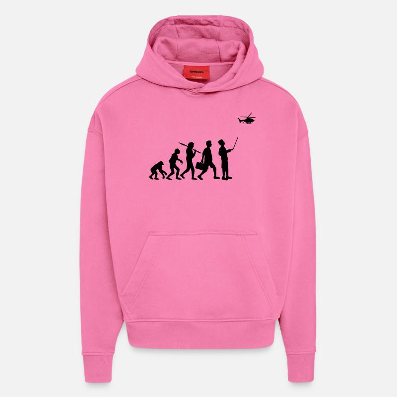 Evolution remote controlled model helicopter - Hoodie- made by SPREAD  - AURA PINK