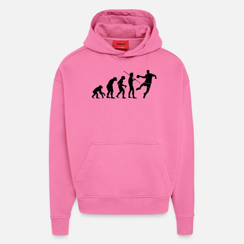 Handball Evolution - Sweat à capuche bio épais oversize fabriqué en UE - AURA PINK