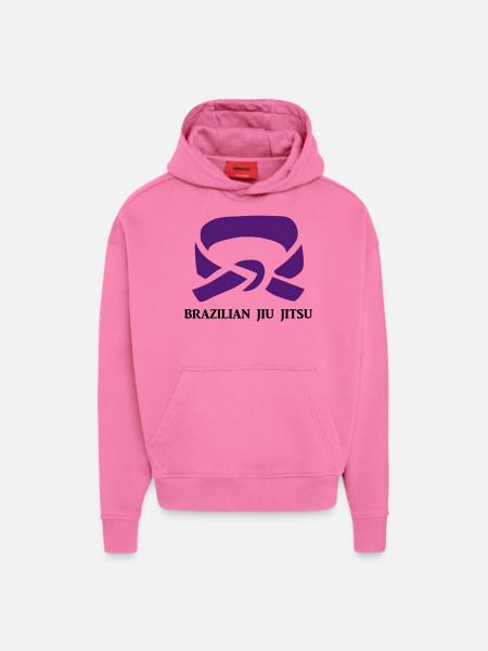 BJJ robe pourpre - Sweat à capuche bio épais oversize fabriqué en UE - AURA PINK