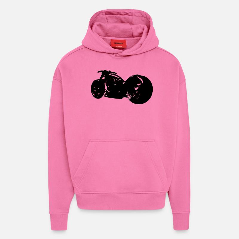motorcycle big roue1 - Hoodie- made by SPREAD  - AURA PINK