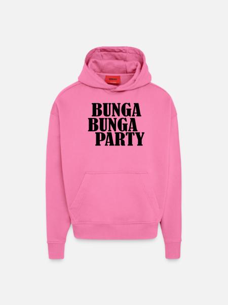 bunga bunga enterrement - Sweat à capuche bio épais oversize fabriqué en UE - AURA PINK
