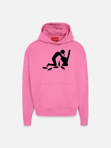 Vomit Toilette - Sweat à capuche bio épais oversize fabriqué en UE - AURA PINK