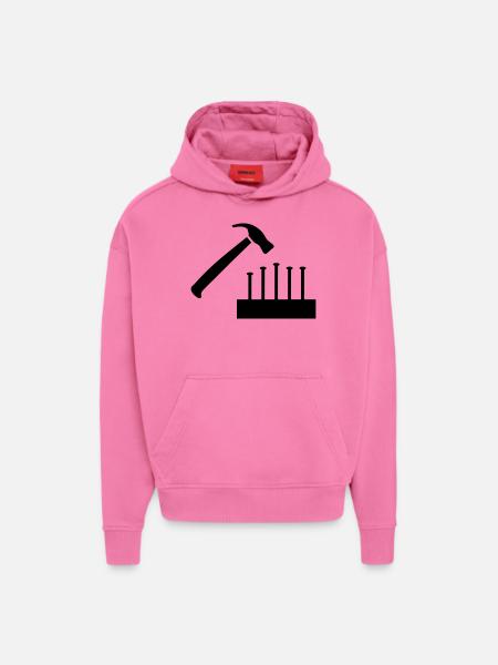 Marteau - Sweat à capuche bio épais oversize fabriqué en UE - AURA PINK