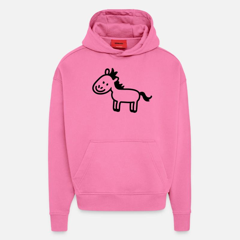Pony Pferdchen - line - Hoodie- made by SPREAD  - AURA PINK
