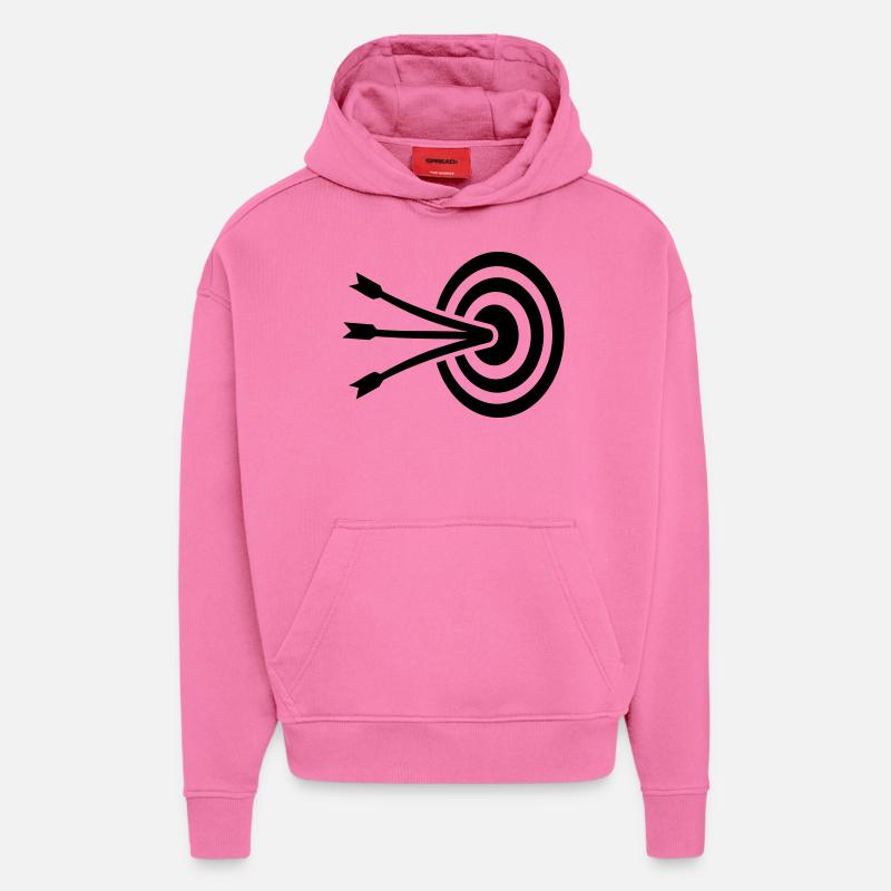 Tir à l'arc - Sweat à capuche bio épais oversize fabriqué en UE - AURA PINK