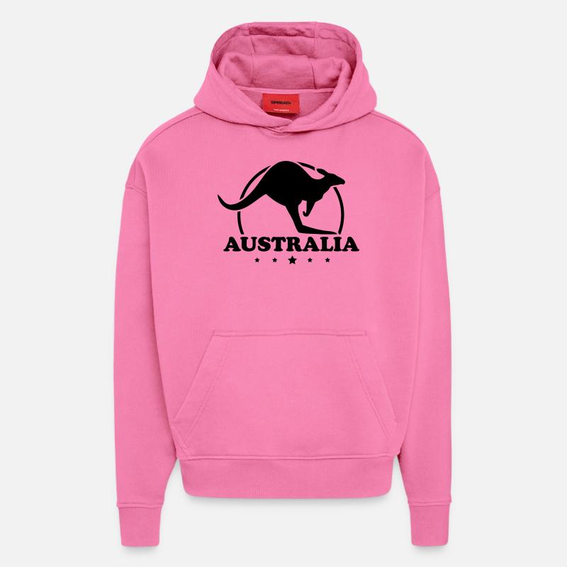australia_design_ty1 - Sweat à capuche bio épais oversize fabriqué en UE - AURA PINK
