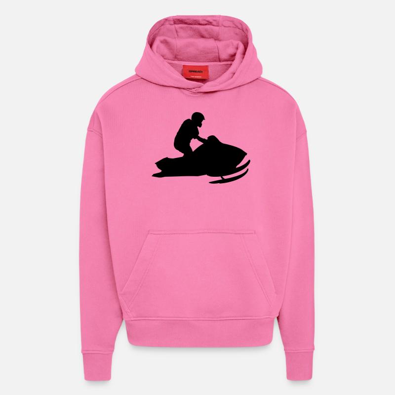 snowmobile - Sweat à capuche bio épais oversize fabriqué en UE - AURA PINK