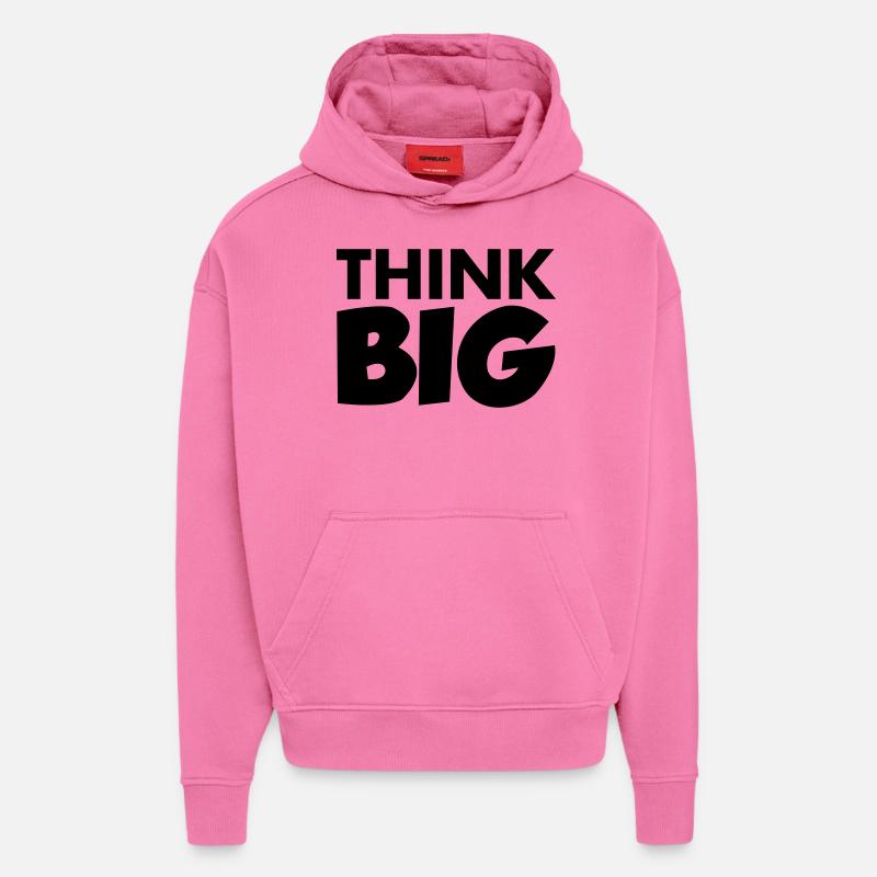 Think Big - Sweat à capuche bio épais oversize fabriqué en UE - AURA PINK
