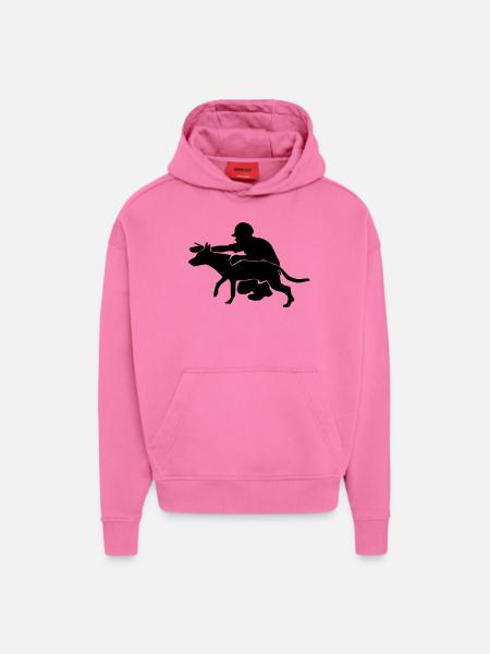 Rettungshund_cb2 - Sweat à capuche bio épais oversize fabriqué en UE - AURA PINK