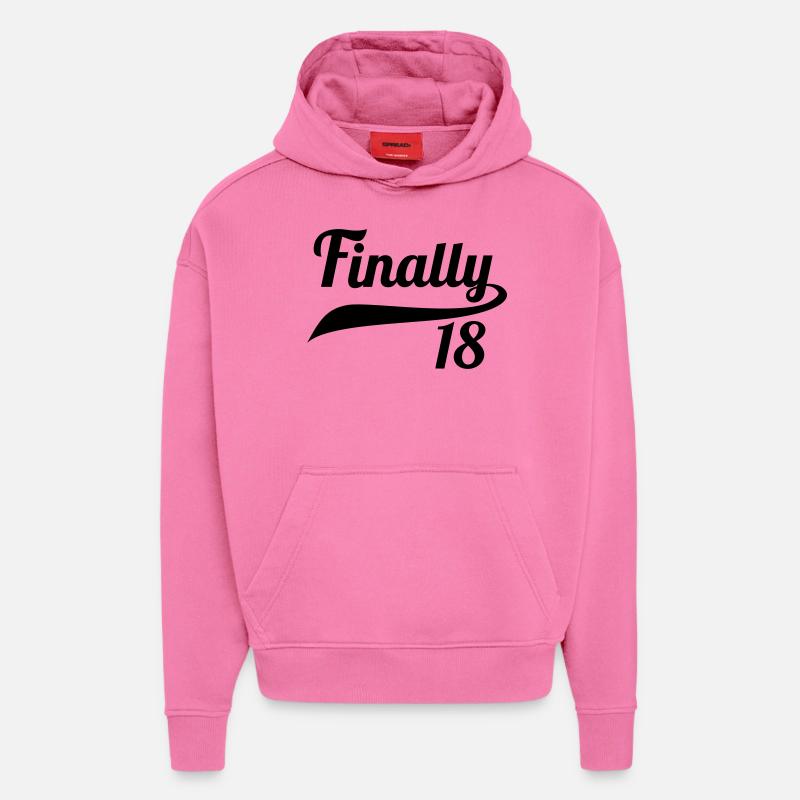 Finally 18 - Sweat à capuche bio épais oversize fabriqué en UE - AURA PINK