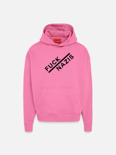 FUCK NAZIS - Hoodie- made by SPREAD - AURA PINK
