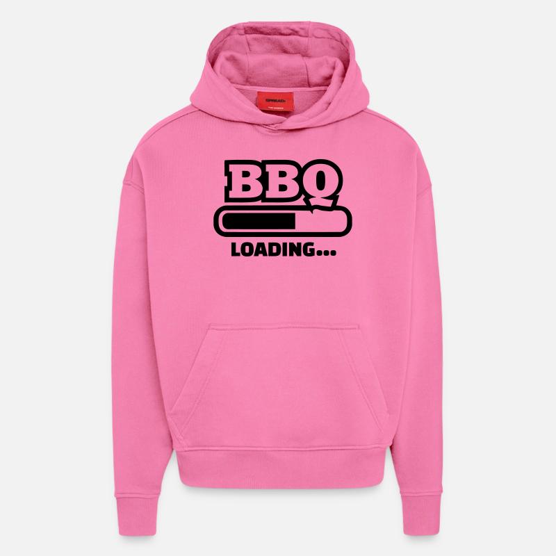 BBQ Loading - Sweat à capuche bio épais oversize fabriqué en UE - AURA PINK