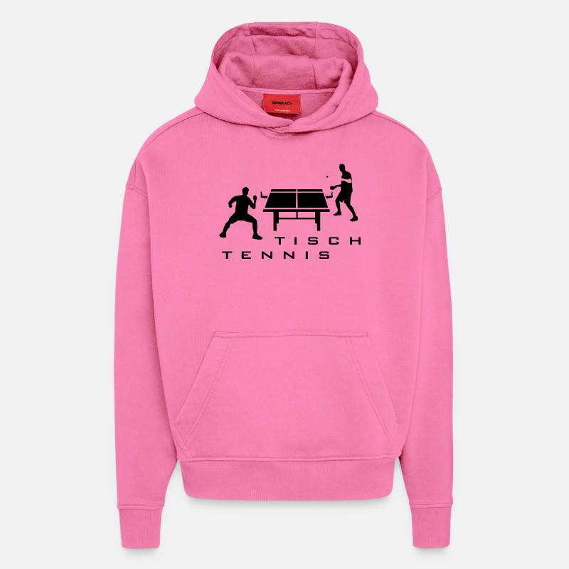 table_tennis_052012_h_1c - Sweat à capuche bio épais oversize fabriqué en UE - AURA PINK
