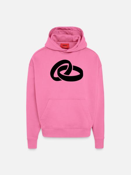 Bagues Mariage - Sweat à capuche bio épais oversize fabriqué en UE - AURA PINK