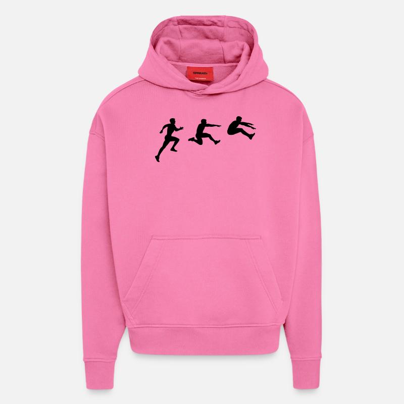 Saut en longueur - Sweat à capuche bio épais oversize fabriqué en UE - AURA PINK