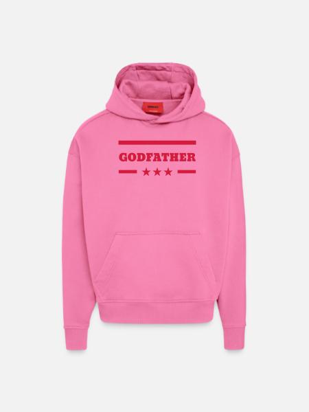 Parrain / Marraine / Filleule / Filleul - Sweat à capuche bio épais oversize fabriqué en UE - AURA PINK