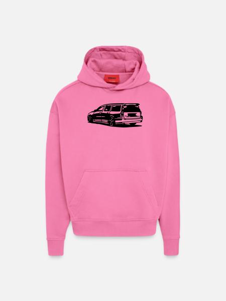 _v70iis - Sweat à capuche bio épais oversize fabriqué en UE - AURA PINK