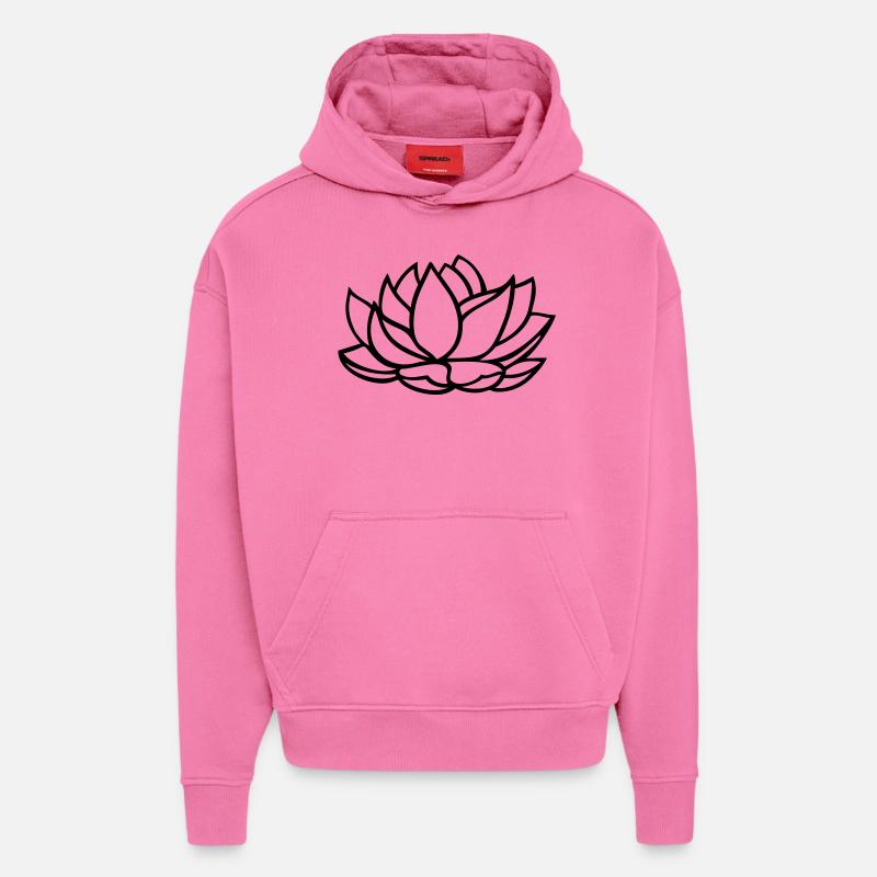 Fleur de Lotus - Sweat à capuche bio épais oversize fabriqué en UE - AURA PINK
