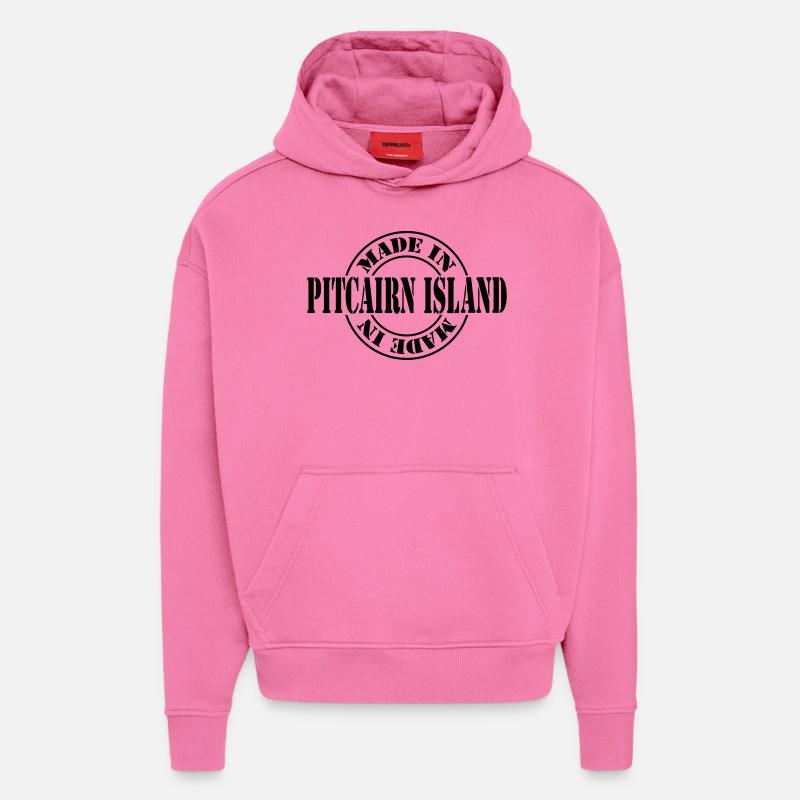 made in pitcairn island m1k2 - Sweat à capuche bio épais oversize fabriqué en UE - AURA PINK