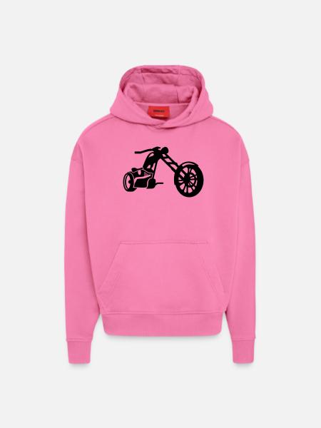 Motocycle - Sweat à capuche bio épais oversize fabriqué en UE - AURA PINK