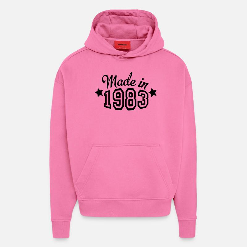 2541614 15407255 1983 - Sweat à capuche bio épais oversize fabriqué en UE - AURA PINK