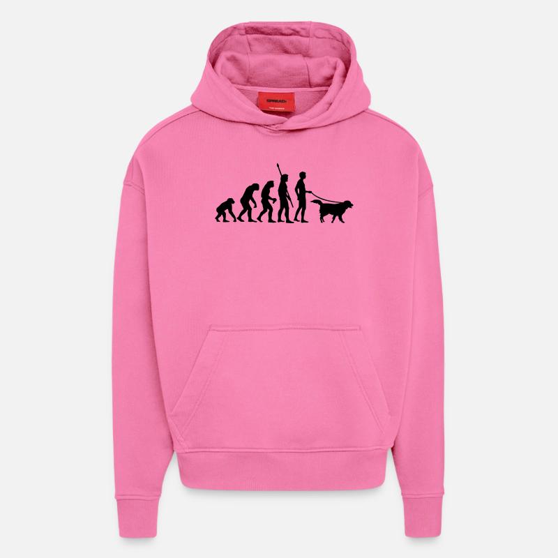 evolution_dog - Sweat à capuche bio épais oversize fabriqué en UE - AURA PINK
