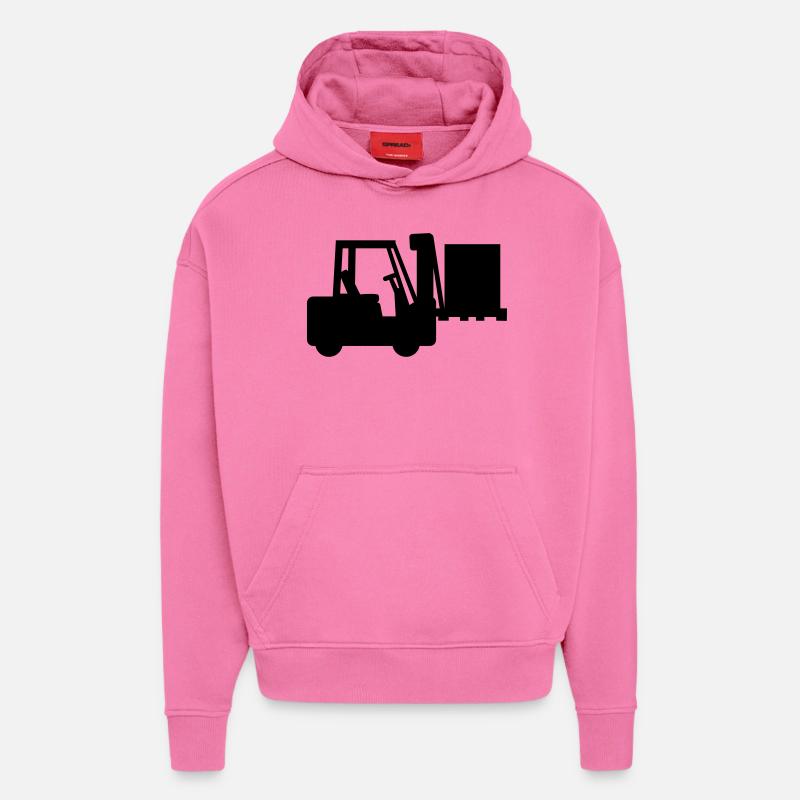 Gerbeuse à fourche - Sweat à capuche bio épais oversize fabriqué en UE - AURA PINK