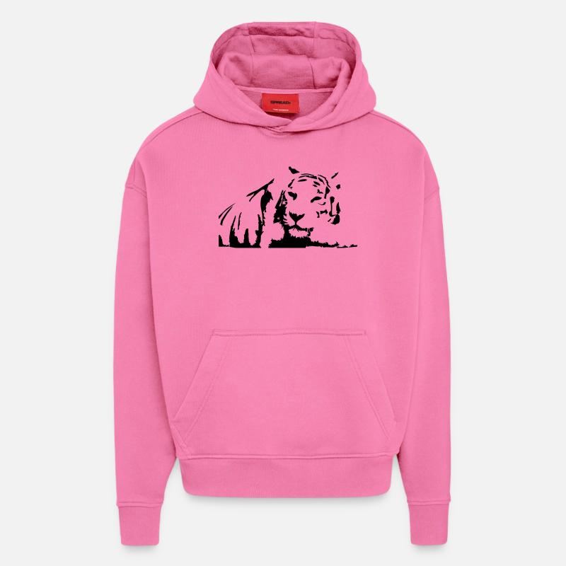 Tiger, weißer Tiger - Hoodie- made by SPREAD  - AURA PINK