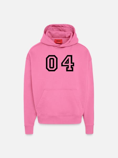number - 04 - zero four - Hoodie- made by SPREAD  - AURA PINK