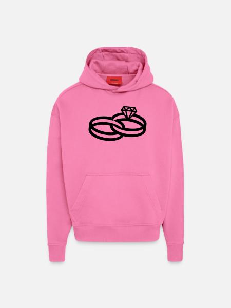 Hochzeitsringe - Wedding Rings - Sweat à capuche bio épais oversize fabriqué en UE - AURA PINK