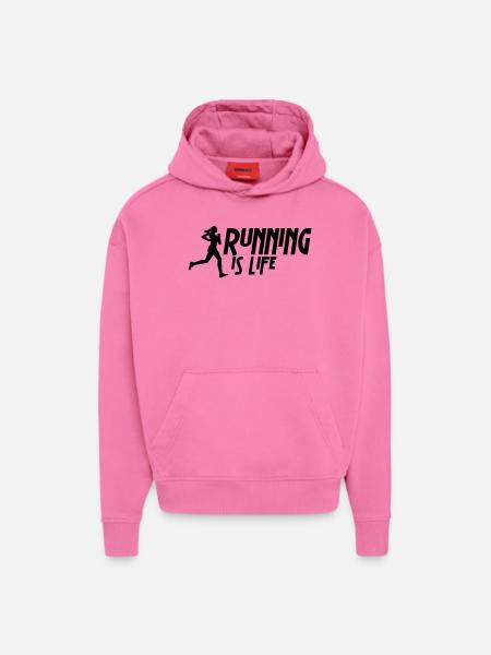 running is life female i 1c - Hoodie- made by SPREAD  - AURA PINK
