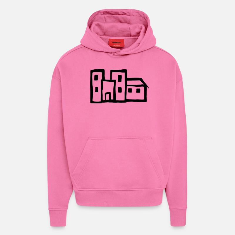 Häuser - Stadt - Hoodie- made by SPREAD  - AURA PINK