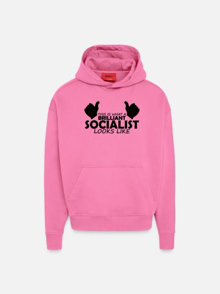 brilliant socialist - Hoodie- made by SPREAD  - AURA PINK