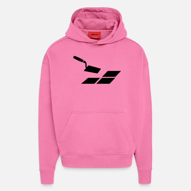 Carreleur - Sweat à capuche bio épais oversize fabriqué en UE - AURA PINK
