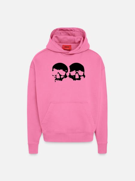 2 Skulls - Hoodie- made by SPREAD - AURA PINK