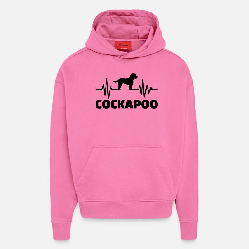 Cockapoo - Sweat à capuche bio épais oversize fabriqué en UE - AURA PINK